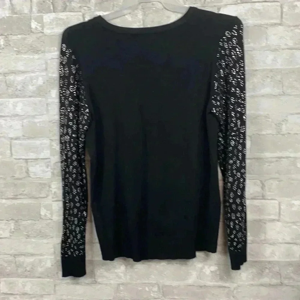 Premise Studio black knit sweater & bling sleeves top shirt